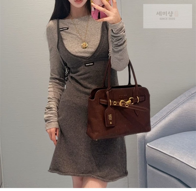 미우미우 미우미우 아방뛰르 레더 토트 백 5BA292 Bag 6번 이미지