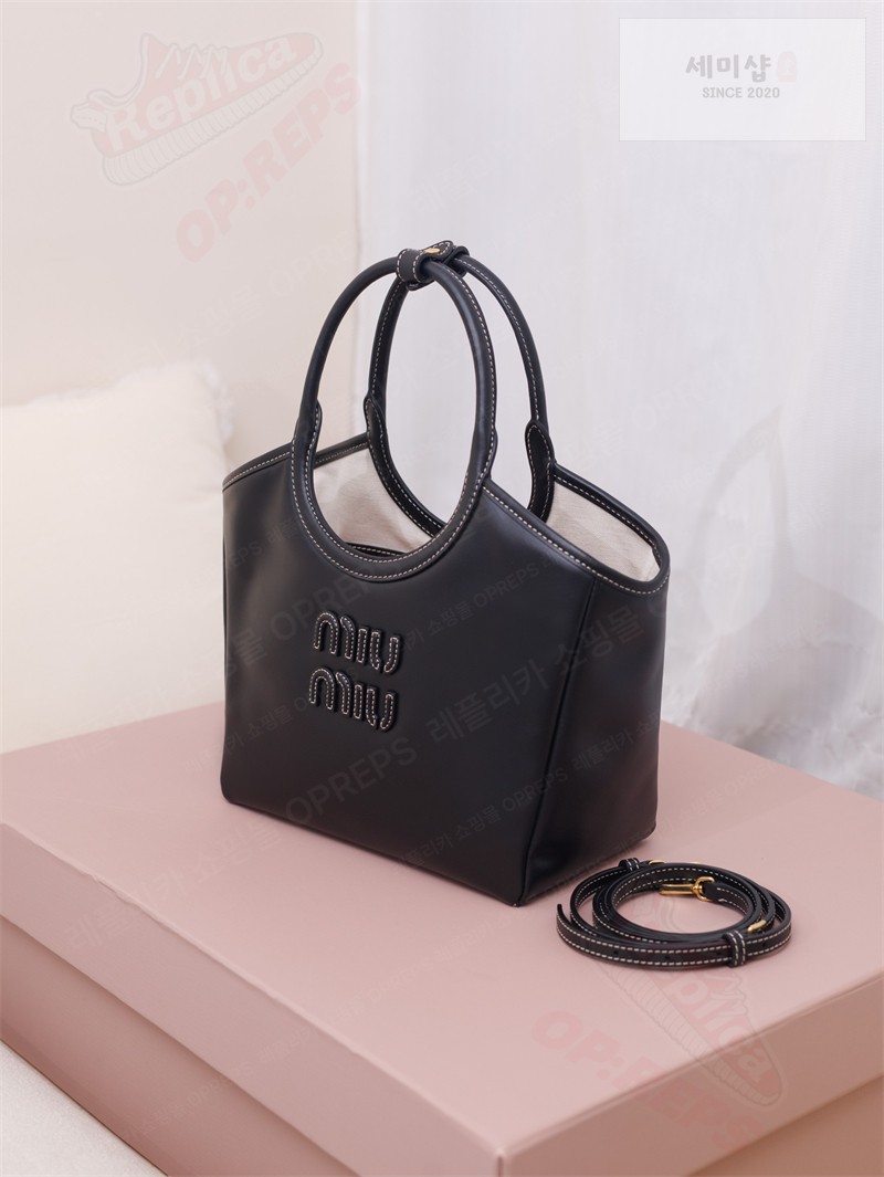 Miu Miu 미우미우 아이비 레더 백 5BA284 블랙 Bag 3번 이미지