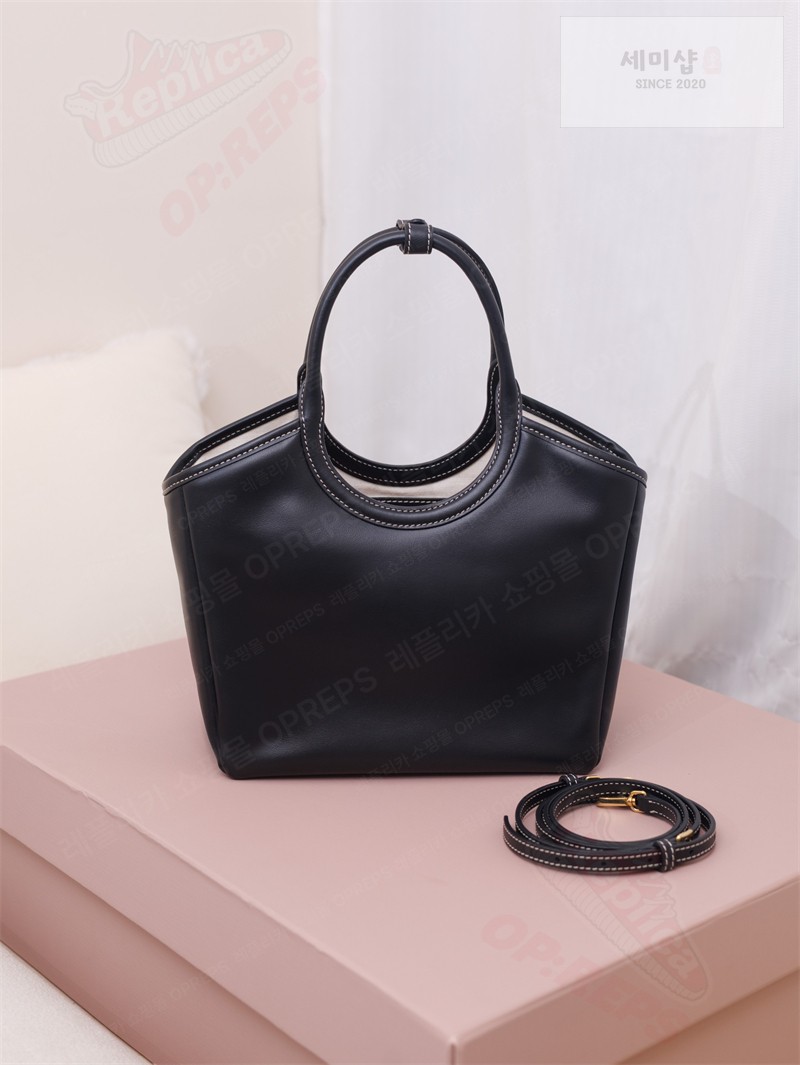 Miu Miu 미우미우 아이비 레더 백 5BA284 블랙 Bag 4번 이미지