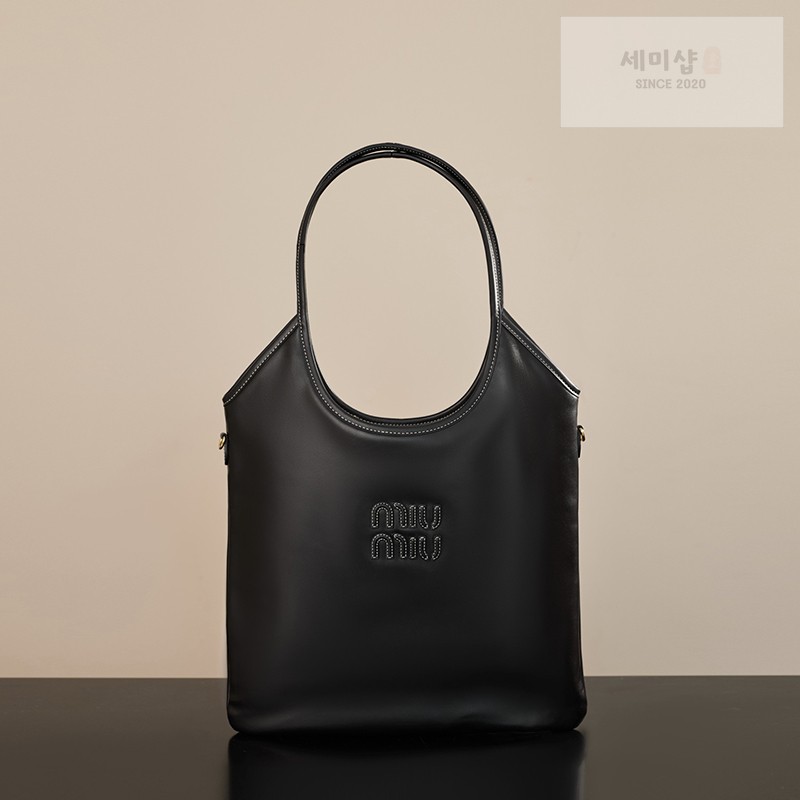 Miu Miu 미우미우 아이비 레더 백 5BQ231 블랙 Bag 1번 이미지