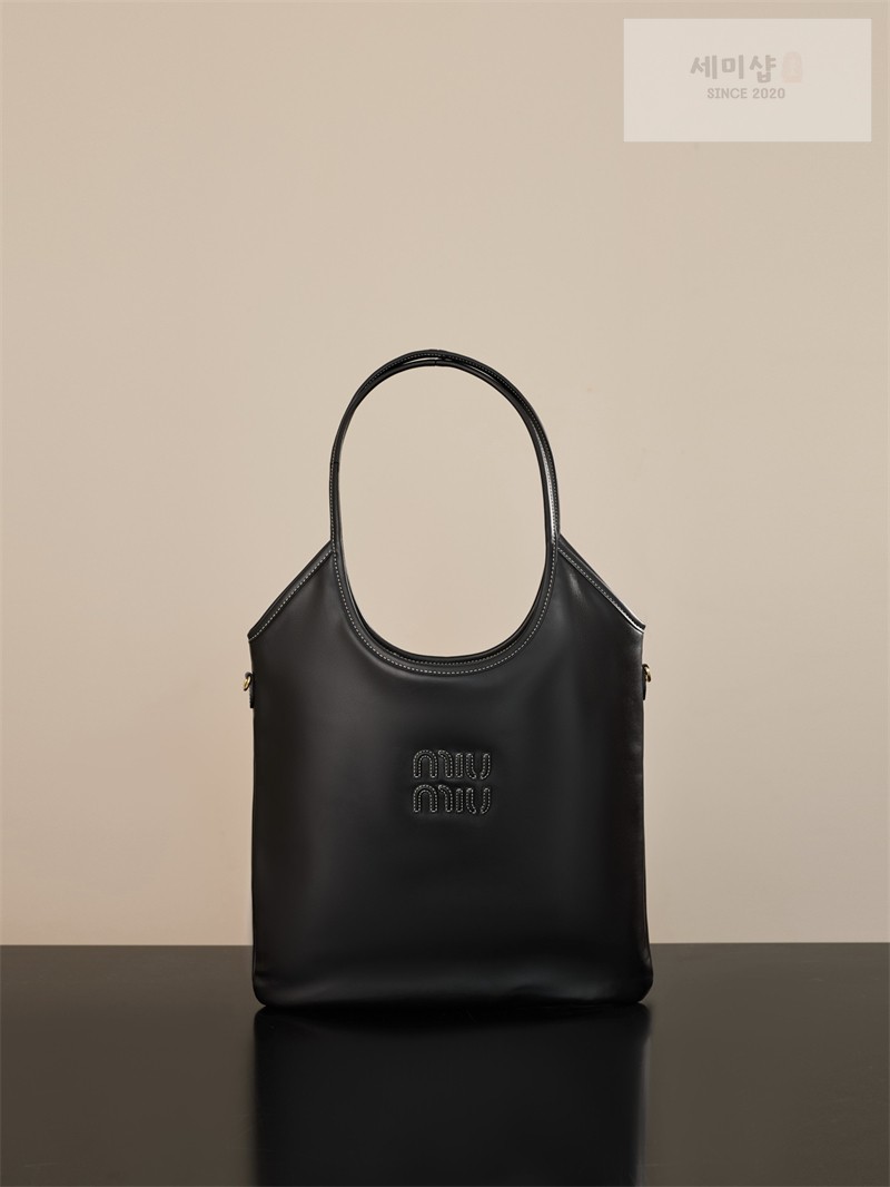 Miu Miu 미우미우 아이비 레더 백 5BQ231 블랙 Bag 4번 이미지