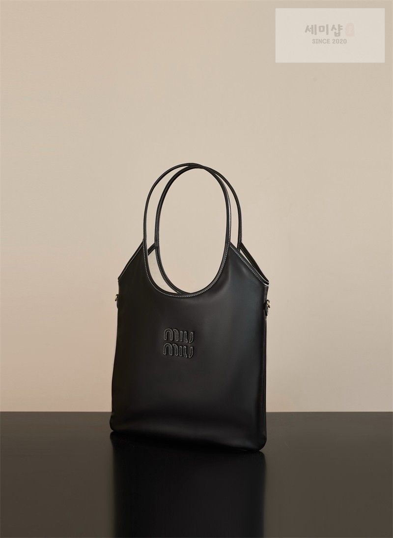 Miu Miu 미우미우 아이비 레더 백 5BQ231 블랙 Bag 5번 이미지