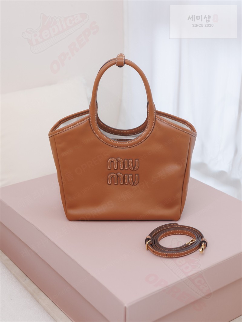 Miu Miu 미우미우 아이비 레더 백 5BA284 꼬냑 Bag 20번 이미지