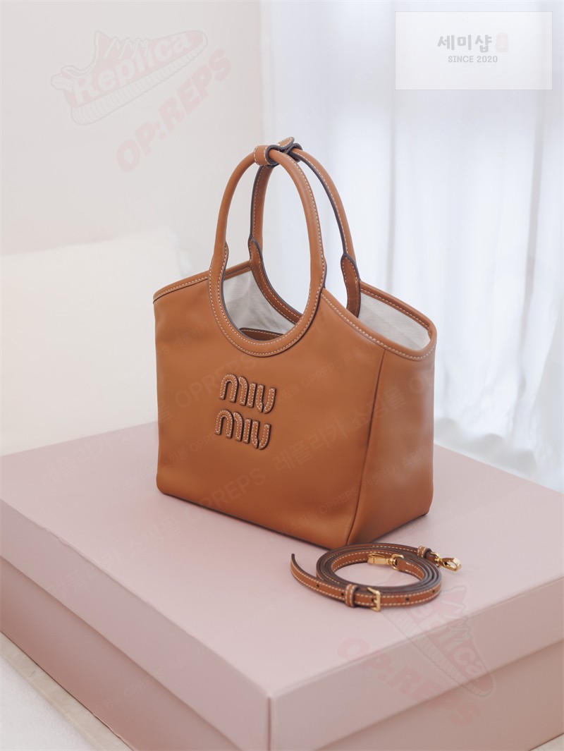 Miu Miu 미우미우 아이비 레더 백 5BA284 꼬냑 Bag 21번 이미지