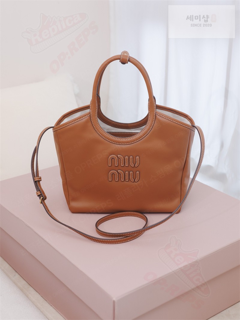 Miu Miu 미우미우 아이비 레더 백 5BA284 꼬냑 Bag 24번 이미지