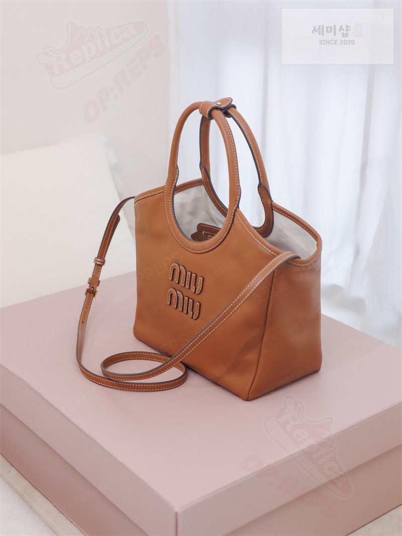 Miu Miu 미우미우 아이비 레더 백 5BA284 꼬냑 Bag 25번 이미지