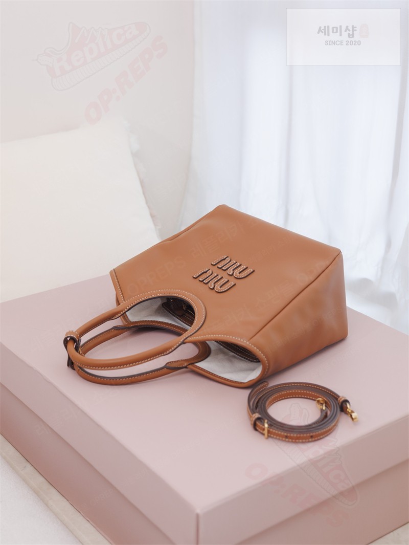 Miu Miu 미우미우 아이비 레더 백 5BA284 꼬냑 Bag 1번 이미지