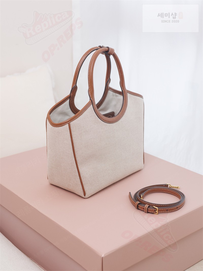 Miu Miu 미우미우 아이비 캔버스 백 베이지 5BA284 캔버스 Bag 24번 이미지