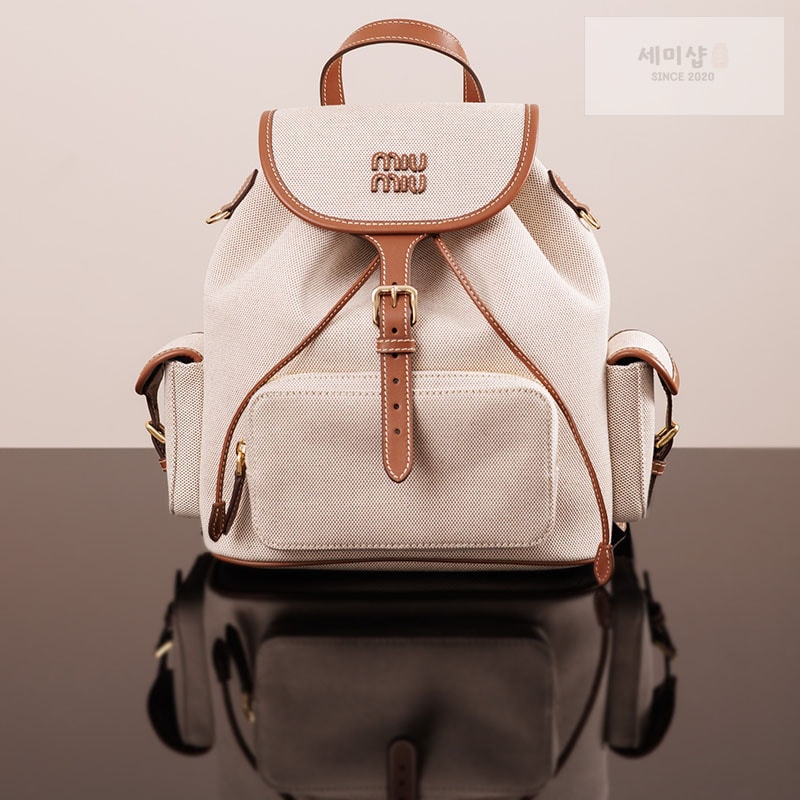 미우미우 미우미우 캔버스 가죽 백팩 라지 5BZ042 레플리카 6번 이미지 - Bag | 세미샵 레플리카 사이트