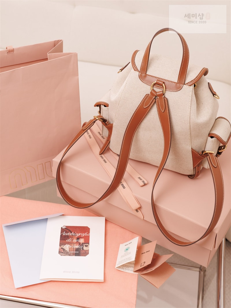 미우미우 미우미우 캔버스 가죽 백팩 라지 5BZ042 레플리카 15번 이미지 - Bag | 세미샵 레플리카 사이트