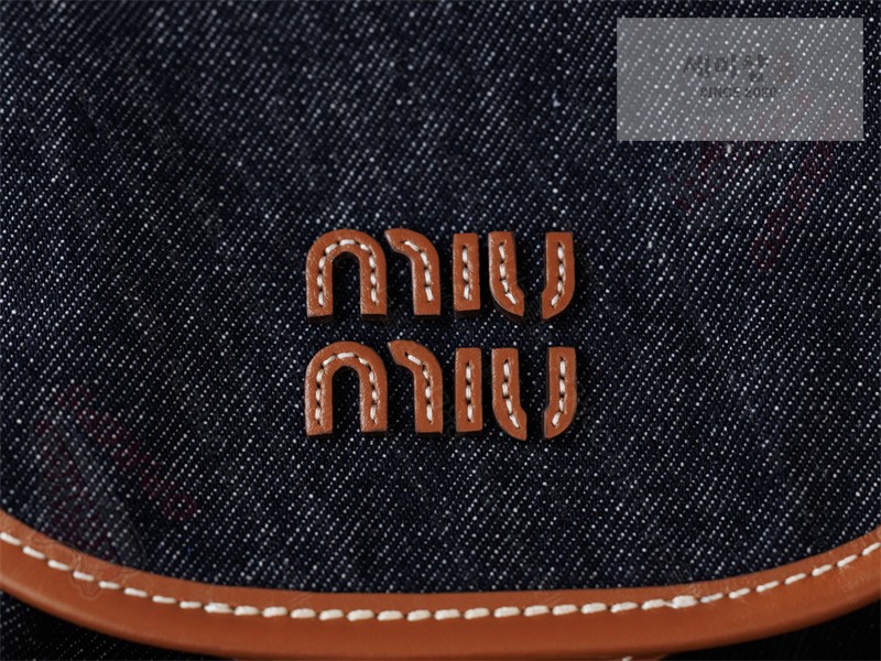 Miu Miu 미우미우 캔버스 가죽 백팩 5BZ042 콘 플라워 / 블루 브랜디 Bag 12번 이미지
