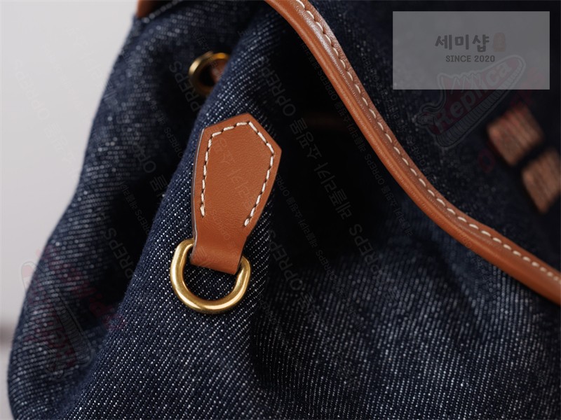 Miu Miu 미우미우 캔버스 가죽 백팩 5BZ042 콘 플라워 / 블루 브랜디 Bag 13번 이미지