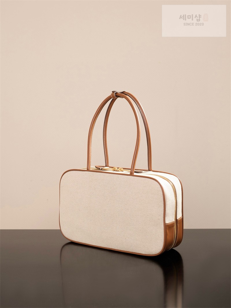 Miu Miu 미우미우 캔버스 레더 보 백 5BB163 캔버스 Bag 4번 이미지