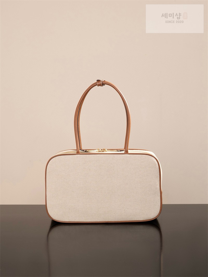 Miu Miu 미우미우 캔버스 레더 보 백 5BB163 캔버스 Bag 7번 이미지