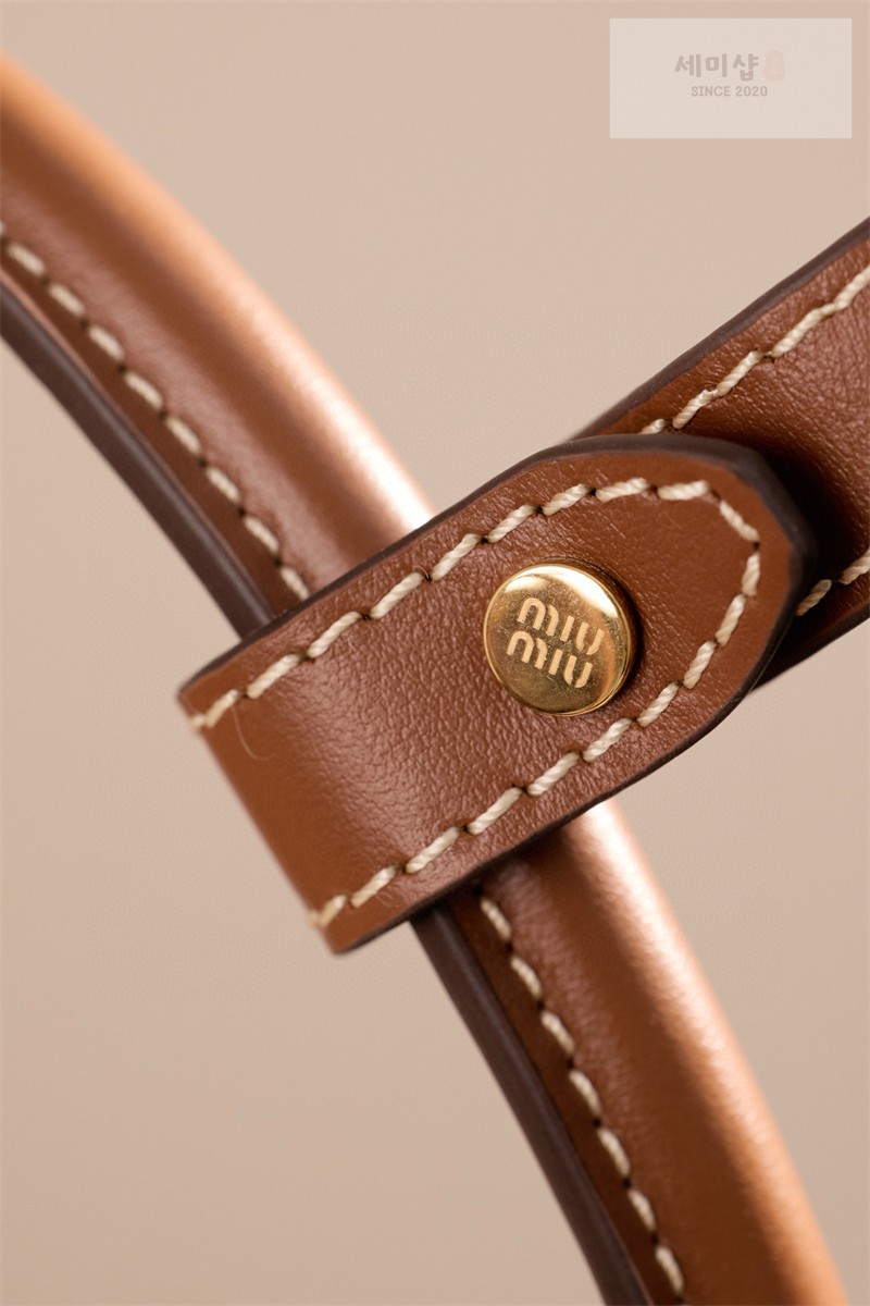 Miu Miu 미우미우 캔버스 레더 보 백 5BB163 캔버스 Bag 20번 이미지