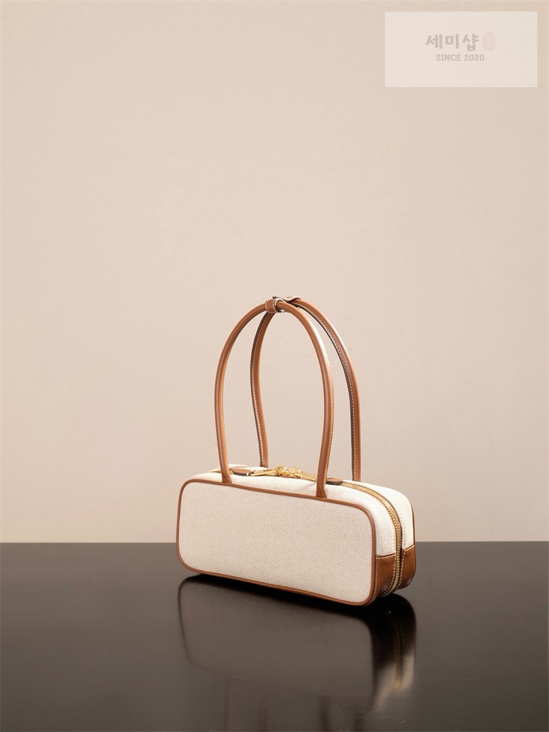 Miu Miu 미우미우 캔버스 레더 스몰 보 백 5BB173 캔버스 Bag 2번 이미지