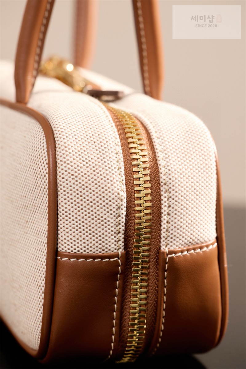 Miu Miu 미우미우 캔버스 레더 스몰 보 백 5BB173 캔버스 Bag 23번 이미지