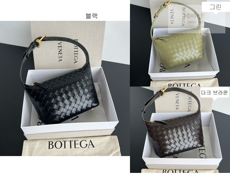 보테가베네타 보테가베네타 월리스 미니 인트레치아토 레더 숄더 백 815395 블랙 Bag 5번 이미지
