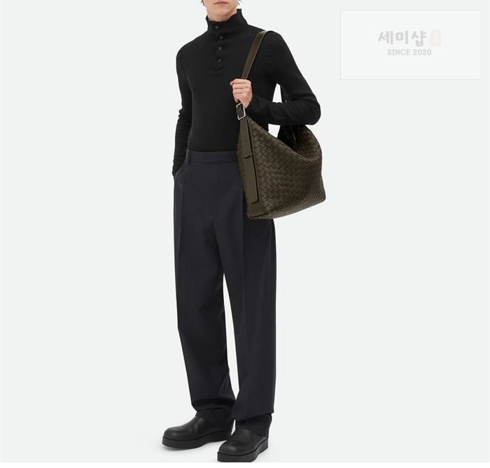 Bottega Veneta 보테가베네타 미디움 인트레치아토 트래블러 호보 숄더백 올리브 Bag 4번 이미지