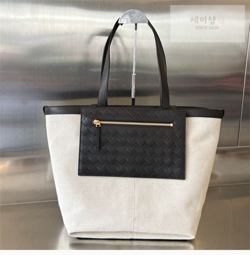 Bottega Veneta 보테가베네타 필립 플랩 토트백 블랙 캔버스 Bag 4번 이미지