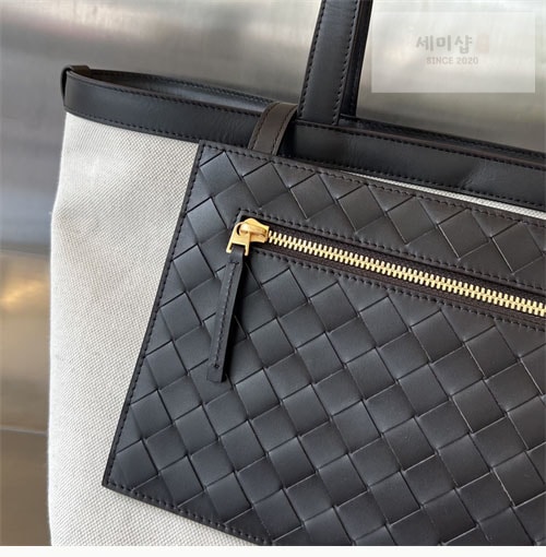 Bottega Veneta 보테가베네타 필립 플랩 토트백 블랙 캔버스 Bag 10번 이미지