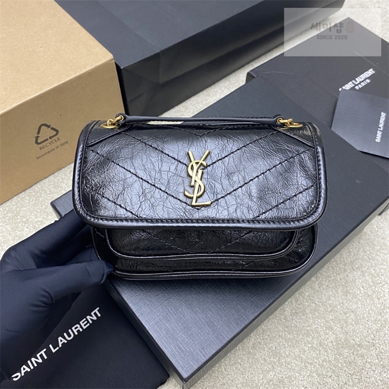 Saint Laurent 생로랑 니키 미니 체인백 그레인 램스킨 828736 Bag 4번 이미지