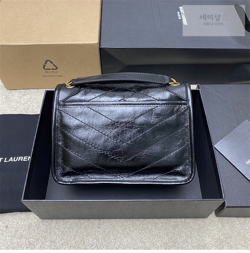 Saint Laurent 생로랑 니키 스몰 체인백 빈티지 크링클 블랙 498892 Bag 2번 이미지