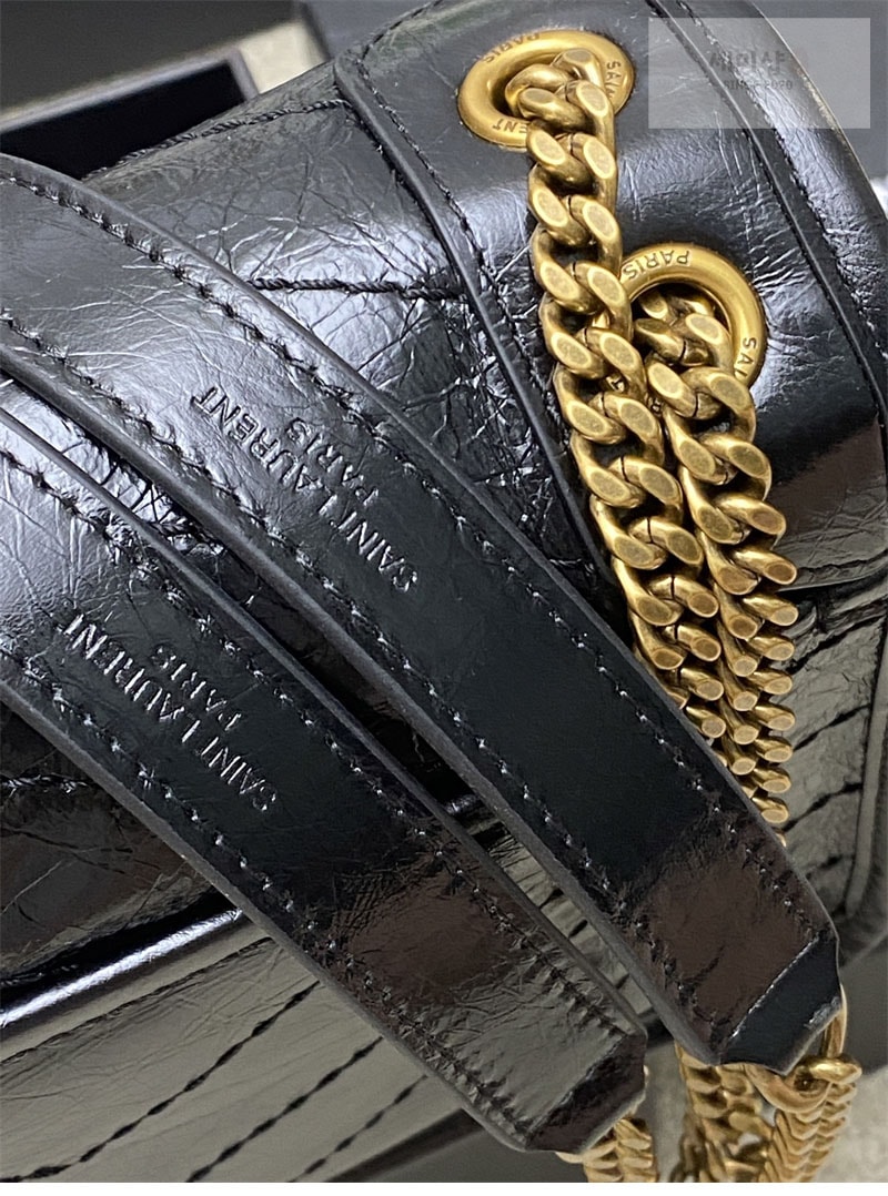 Saint Laurent 생로랑 니키 스몰 체인백 빈티지 크링클 블랙 498892 Bag 7번 이미지