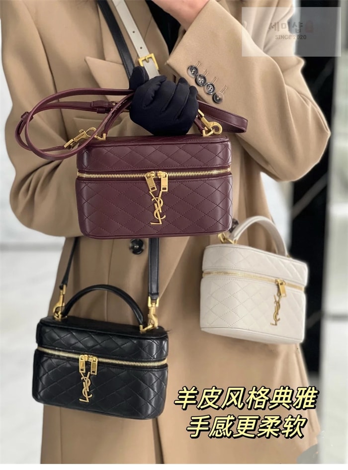 Saint Laurent 생로랑 램스킨 가비 베니티 백 블랙 Bag 24번 이미지