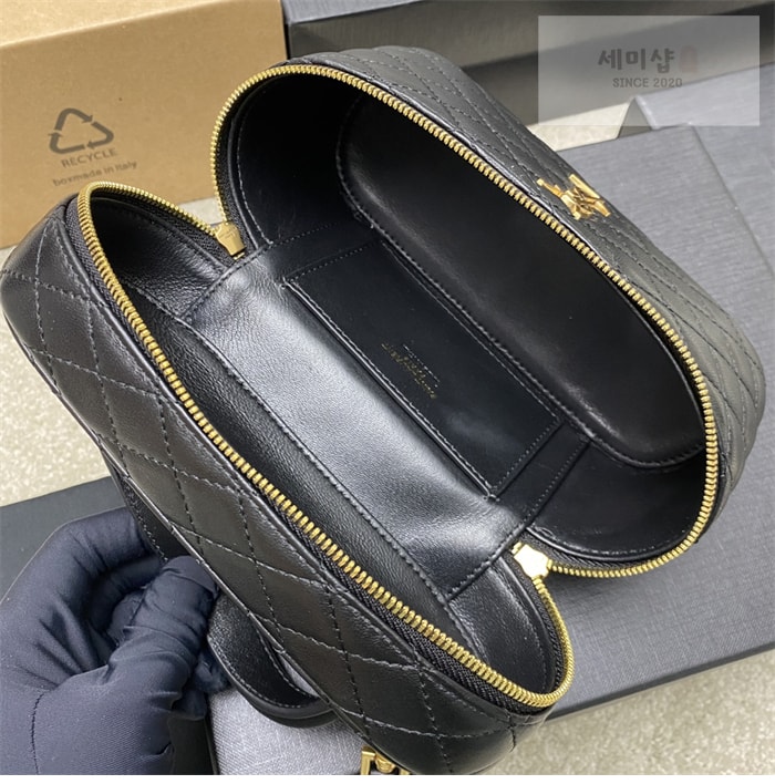 Saint Laurent 생로랑 램스킨 가비 베니티 백 블랙 Bag 25번 이미지