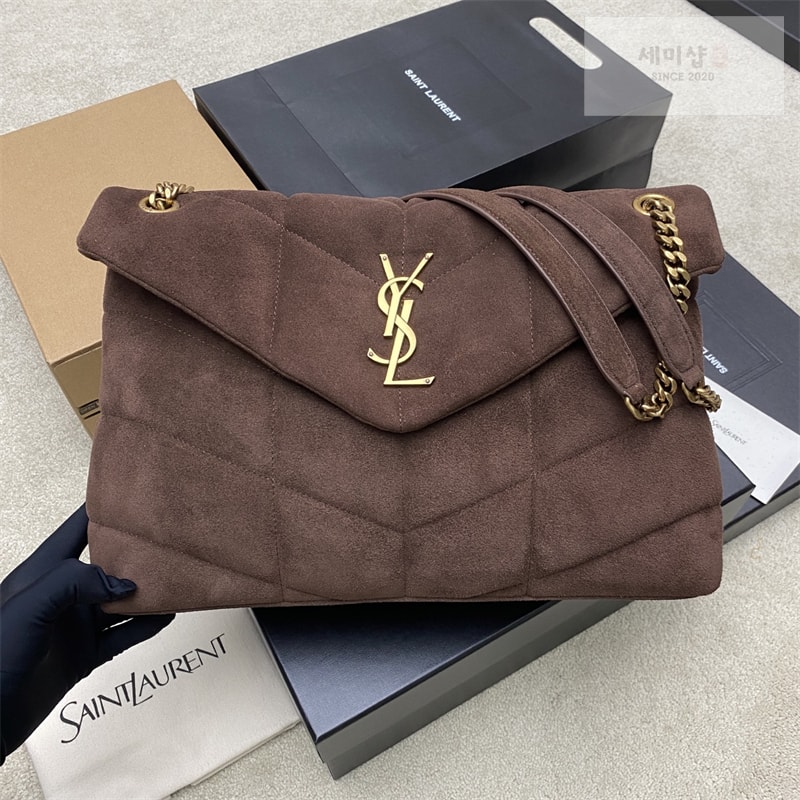 생로랑 생로랑 루루 푸퍼 스웨이드 미디엄 숄더 백 577475 Bag 1번 이미지