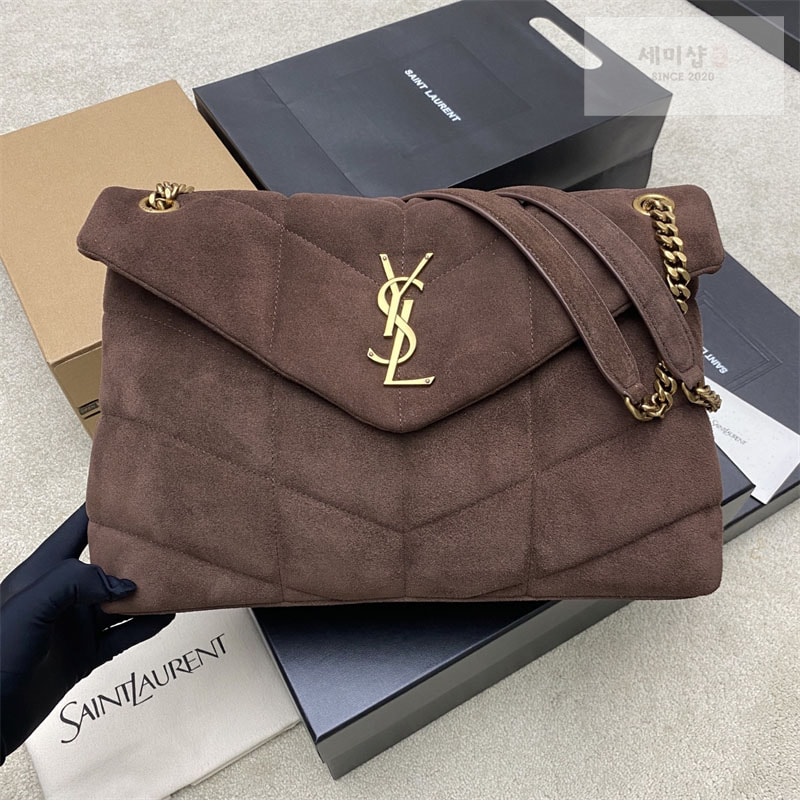 생로랑 생로랑 루루 푸퍼 스웨이드 미디엄 숄더 백 577475 Bag 2번 이미지
