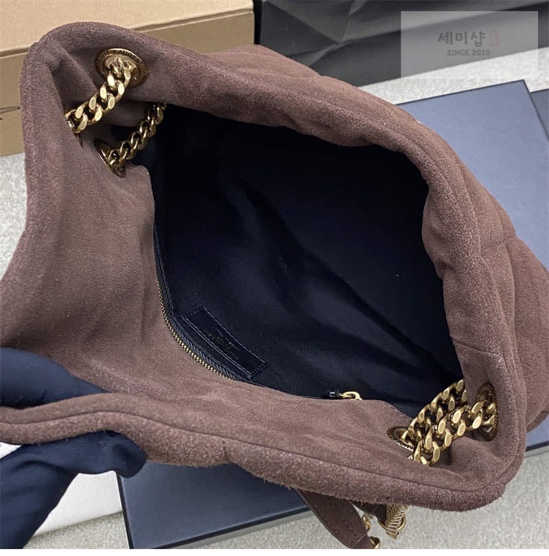 생로랑 생로랑 루루 푸퍼 스웨이드 스몰 숄더 백 577476 Bag 4번 이미지