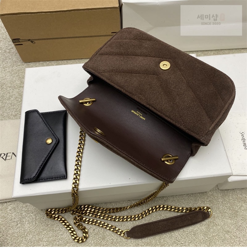 Saint Laurent 생로랑 마틀라세 스웨이드 루루 미니 백 브라운 821479 Bag 9번 이미지