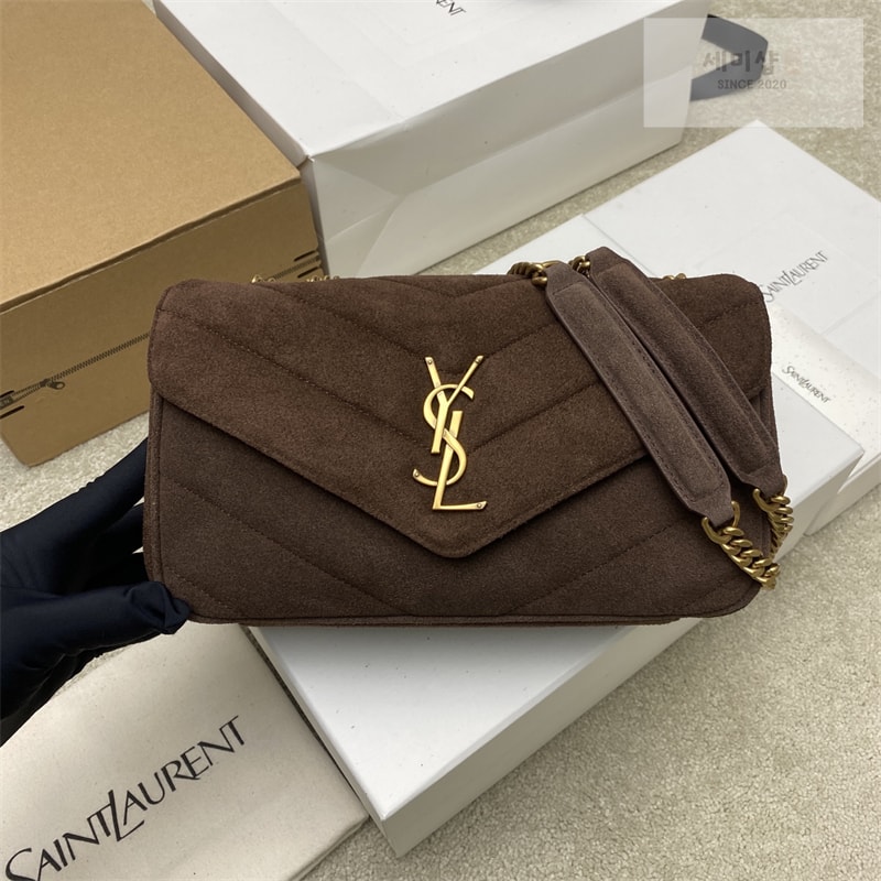 Saint Laurent 생로랑 마틀라세 스웨이드 루루 스몰 백 브라운 801437 Bag 1번 이미지