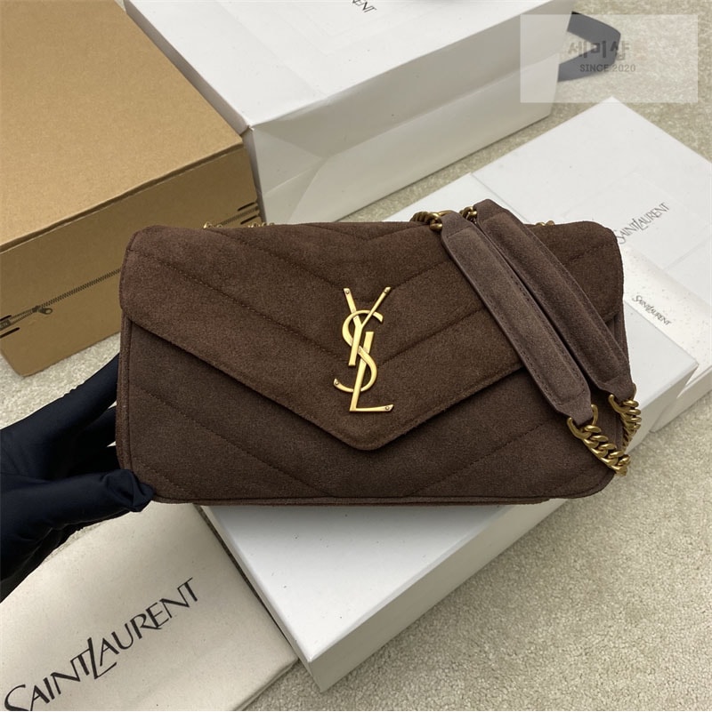 Saint Laurent 생로랑 마틀라세 스웨이드 루루 스몰 백 브라운 801437 Bag 5번 이미지