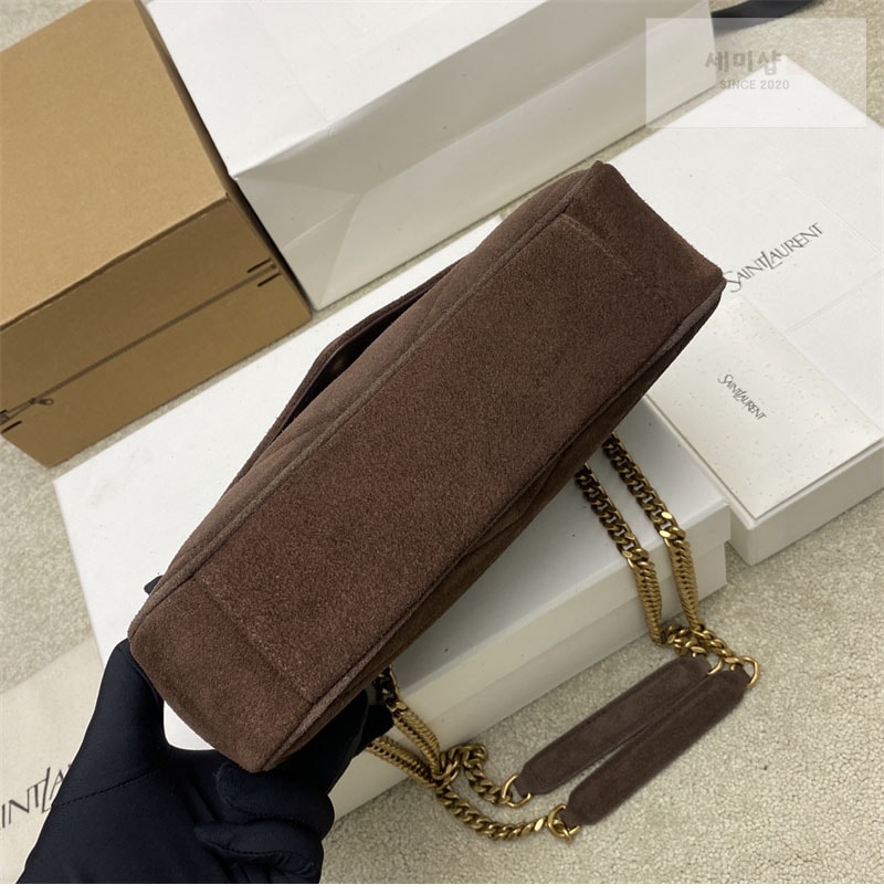Saint Laurent 생로랑 마틀라세 스웨이드 루루 스몰 백 브라운 801437 Bag 6번 이미지