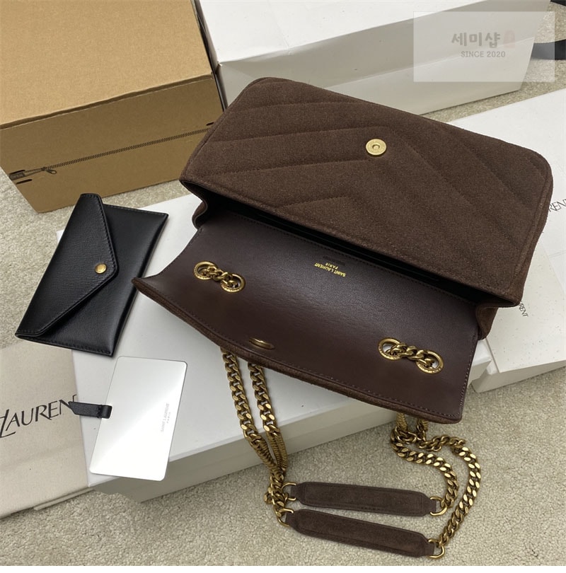Saint Laurent 생로랑 마틀라세 스웨이드 루루 스몰 백 브라운 801437 Bag 7번 이미지