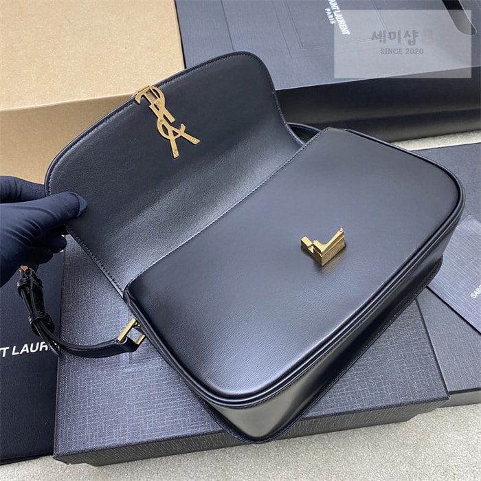 Saint Laurent 생로랑 박스 솔페리노 레더 숄더백 스몰/라지 블랙 Bag 15번 이미지