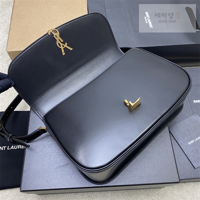 Saint Laurent 생로랑 박스 솔페리노 레더 숄더백 스몰/라지 블랙 Bag 19번 이미지