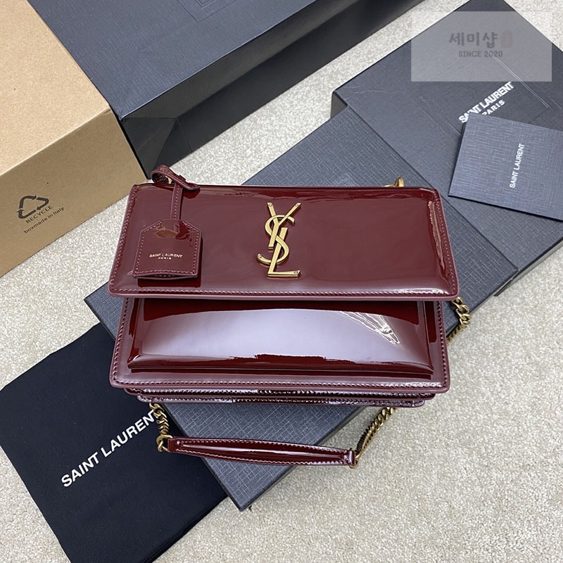 Saint Laurent 생로랑 선셋 로고 레더 체인 숄더 백 Bag 1번 이미지