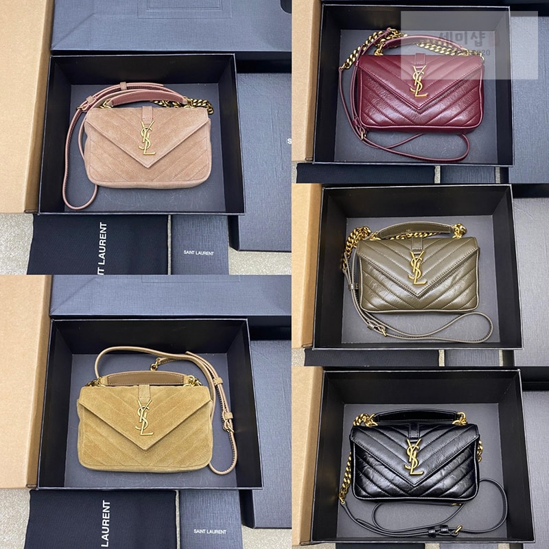 Saint Laurent 생로랑 컬리지 미니 퀼티드 크로스백 블랙 Bag 4번 이미지
