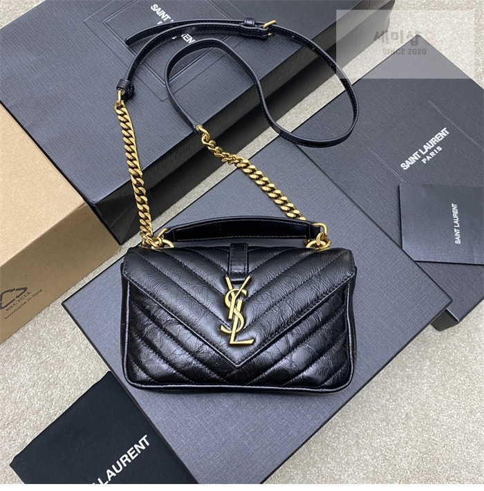 Saint Laurent 생로랑 컬리지 미니 퀼티드 크로스백 블랙 Bag 5번 이미지