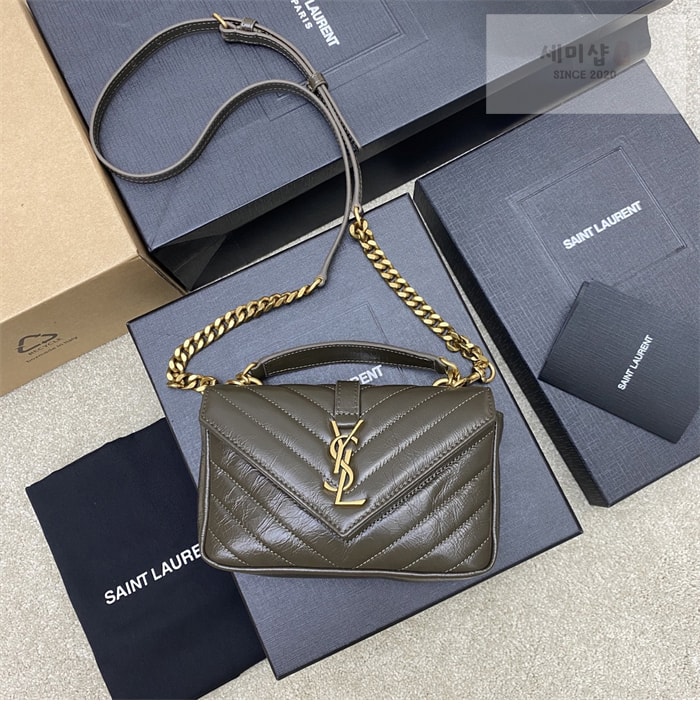 Saint Laurent 생로랑 컬리지 미니 퀼티드 크로스백 블랙 Bag 1번 이미지