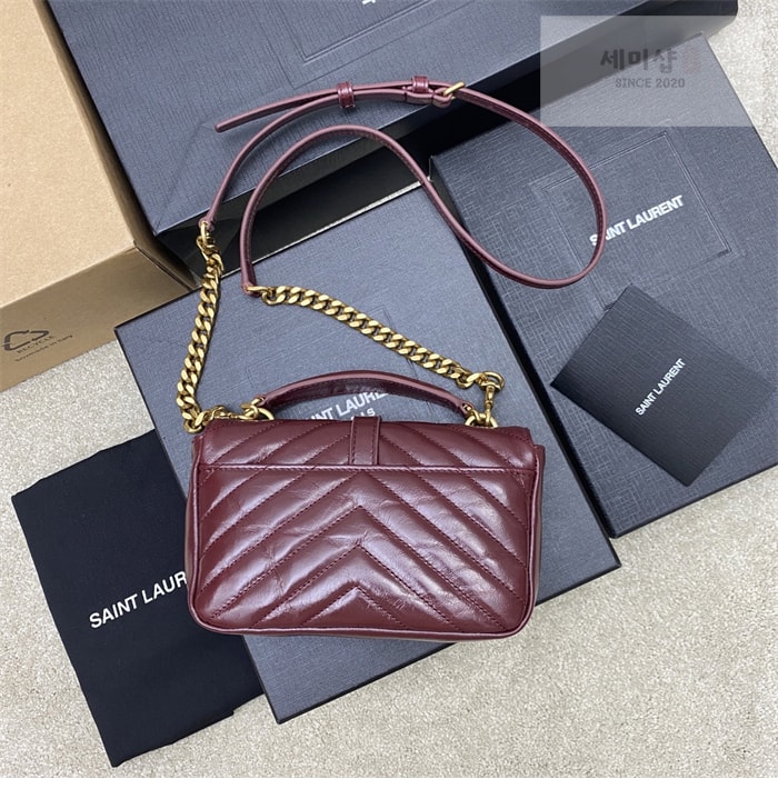 Saint Laurent 생로랑 컬리지 미니 퀼티드 크로스백 블랙 Bag 15번 이미지