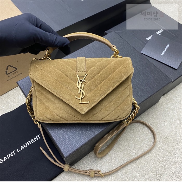 Saint Laurent 생로랑 컬리지 미니 퀼티드 크로스백 블랙 Bag 27번 이미지