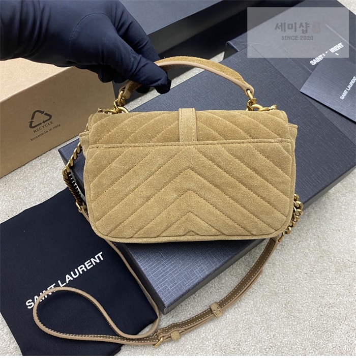 Saint Laurent 생로랑 컬리지 미니 퀼티드 크로스백 블랙 Bag 22번 이미지
