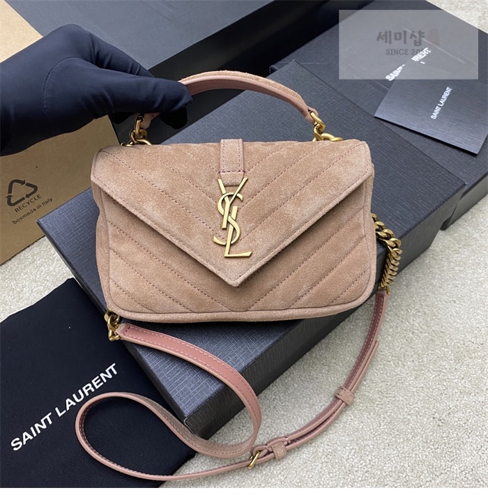 Saint Laurent 생로랑 컬리지 미니 퀼티드 크로스백 블랙 Bag 18번 이미지
