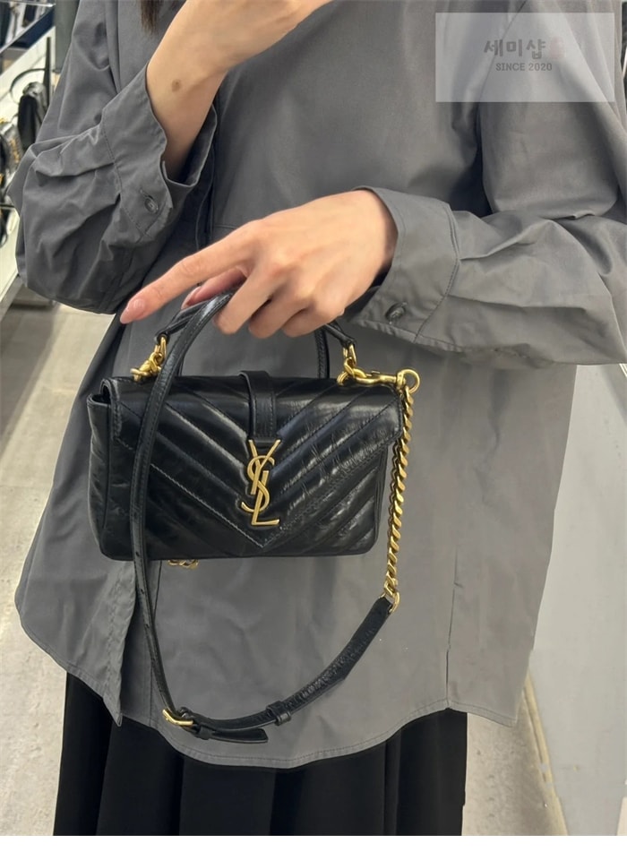 Saint Laurent 생로랑 컬리지 카산드라 미니 체인백 블랙 Bag 18번 이미지