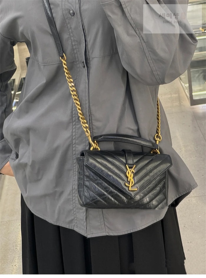 Saint Laurent 생로랑 컬리지 카산드라 미니 체인백 블랙 Bag 2번 이미지